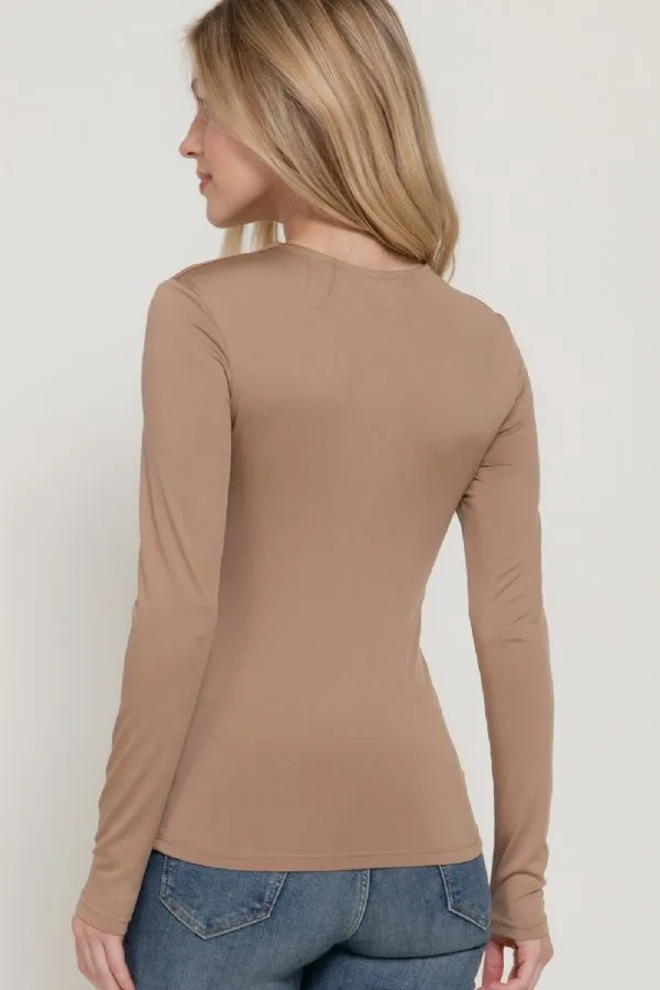 Blusa Casual Ajustada Stretch Manga Larga Para Mujer – Modelo T14497 — vista 3