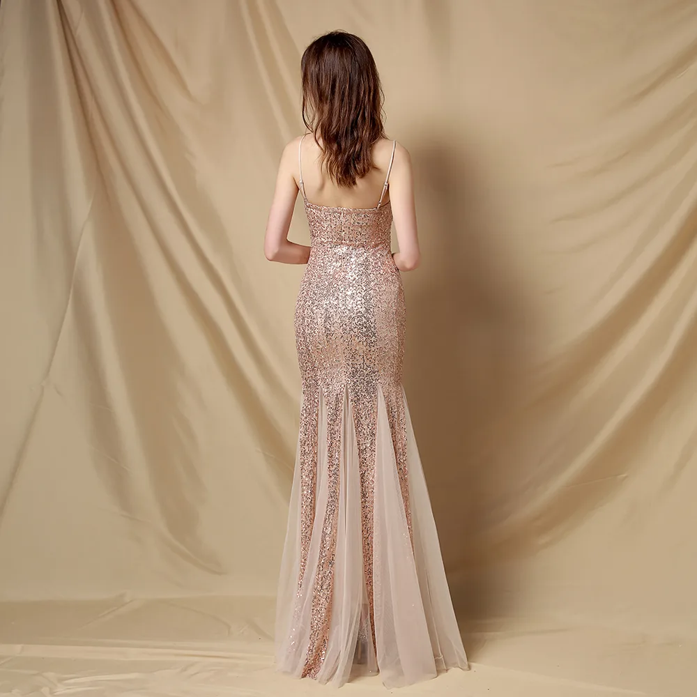 Vestido De Noche De Tirantes Con Escote Corazón Y Falda De Tul - EV436 — vista 4