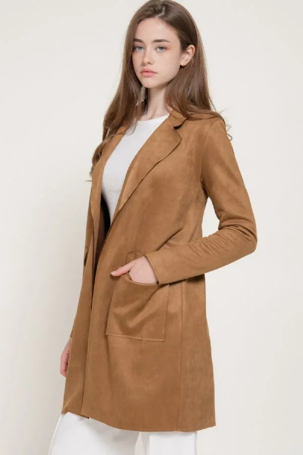Ensamble Largo Casual Efecto Gamuza Con Solapas Para Dama – Modelo J12293 — vista 3