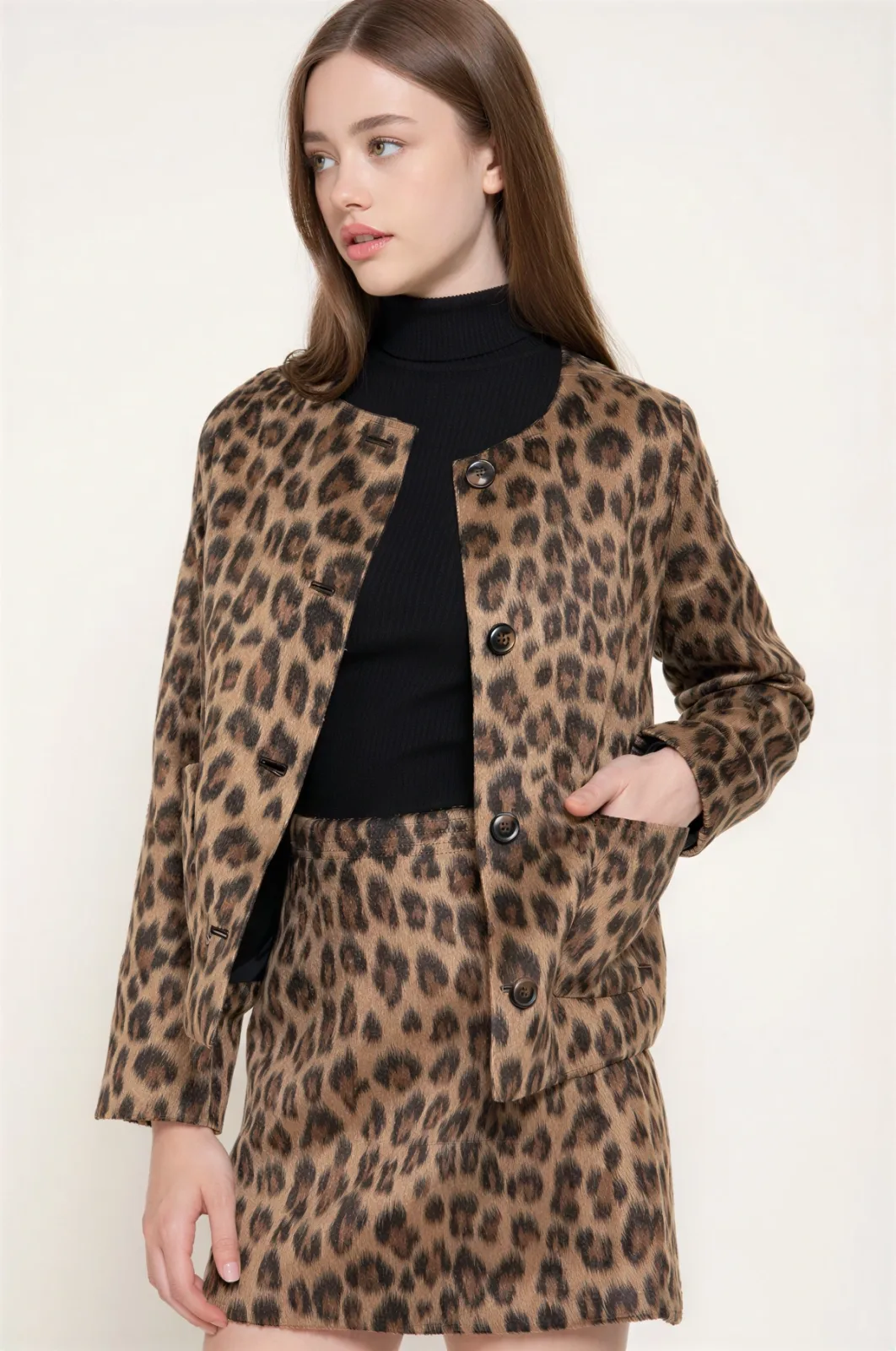 Chaqueta Estampada Animal Print Leopardo Para Dama Casual – Modelo J15561