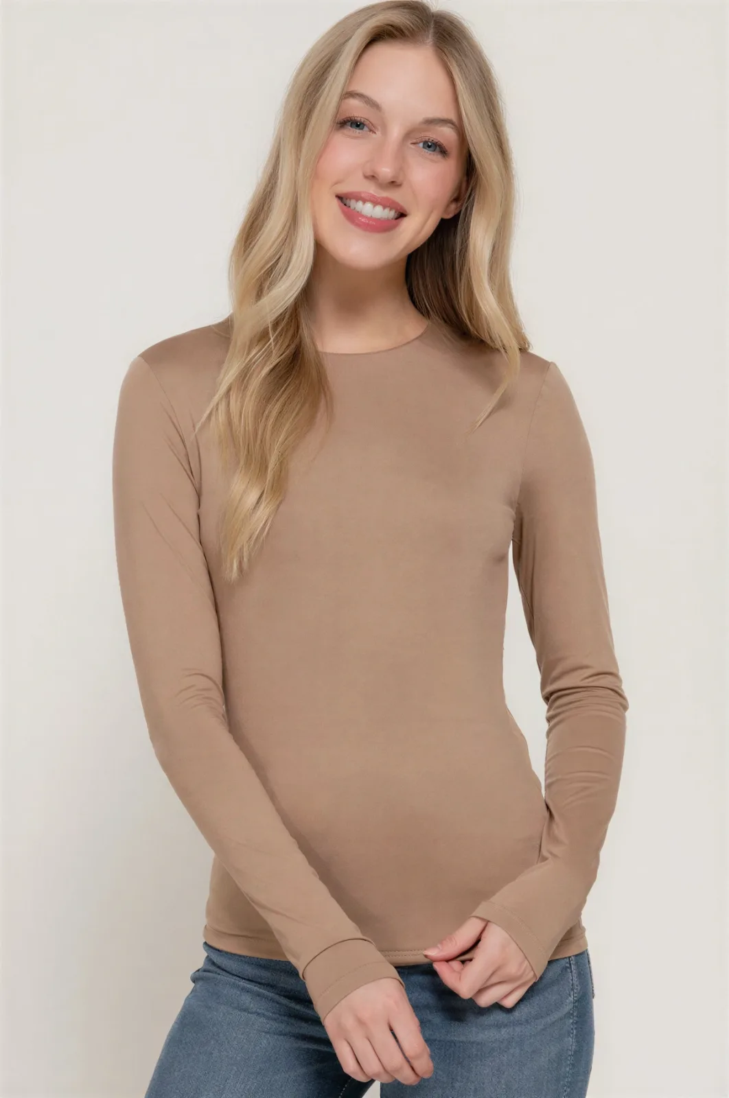 Blusa Casual Ajustada Stretch Manga Larga Para Mujer – Modelo T14497