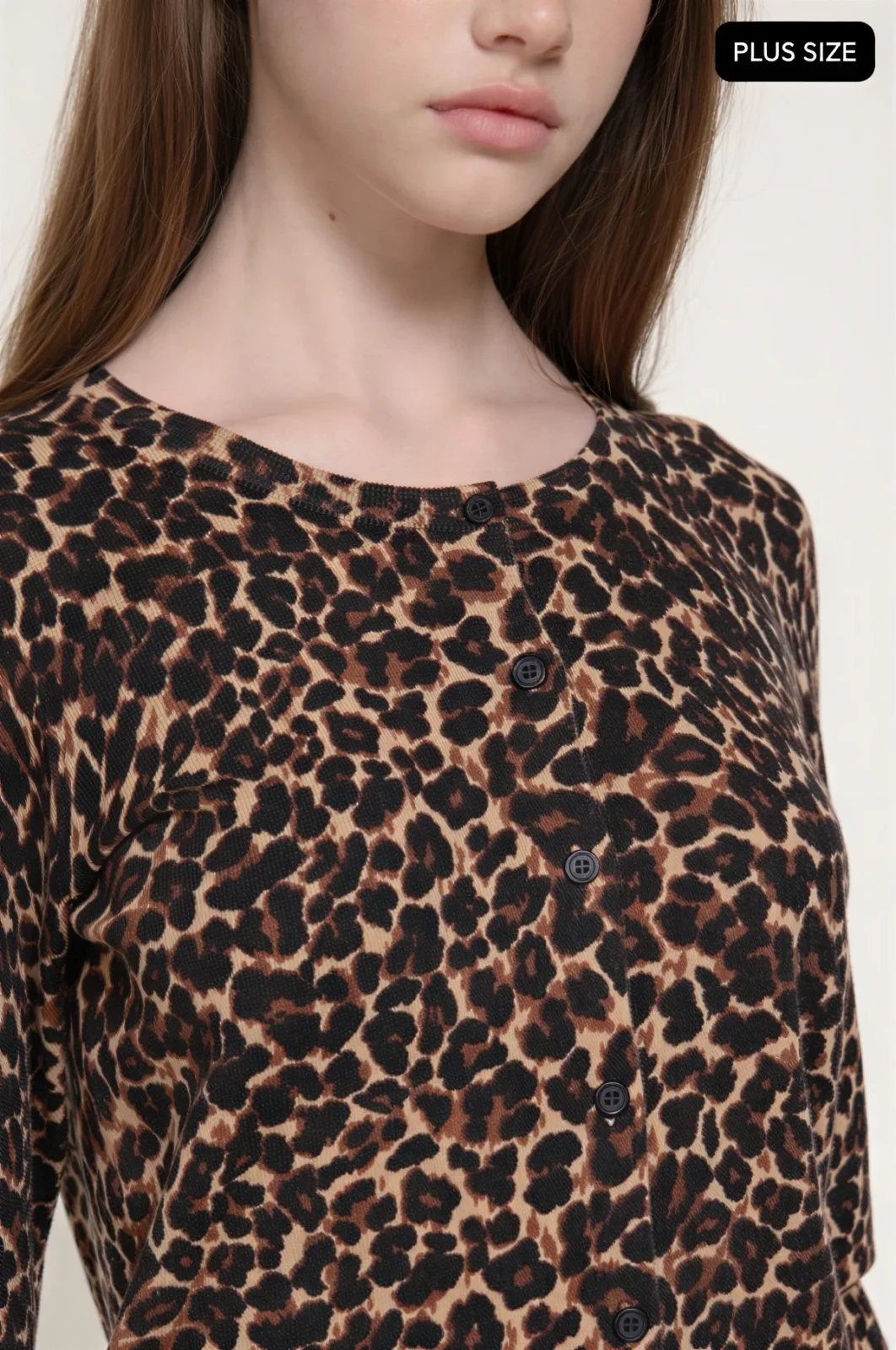 Suéter Delgado Abotonado Animal Print Leopardo Dama – Modelo Sw75519 — vista 3